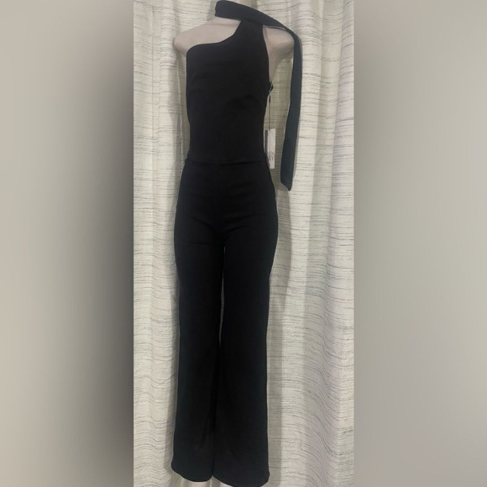 Zara Black One-Shoulder Maxi Dress NEW - Picture 3 of 11